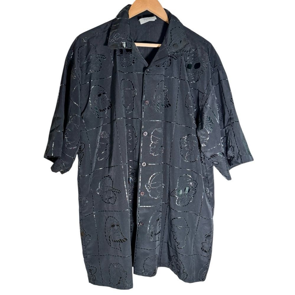 Vintage Y2K Buda Bean Homies All Over Streetwear Hip Hop Black Shirt Men’s‎ XL